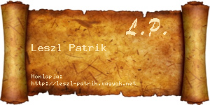 Leszl Patrik névjegykártya